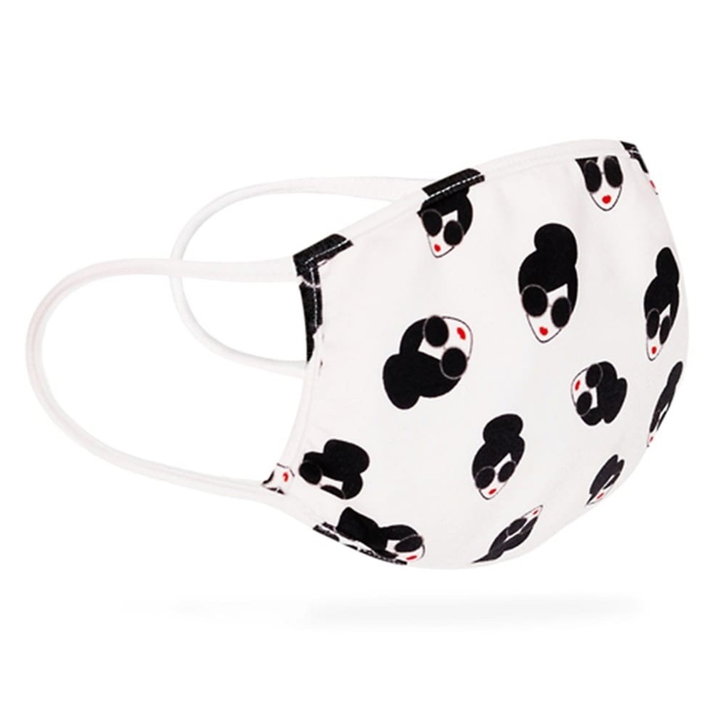 Alice + Olivia Printed Face Mask White & Black - Picture 7 of 7